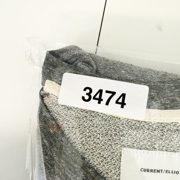 Current/Elliott The Ruffle Sleeve Sweatshirt Gray - 1 Small - Picture 7 of 7